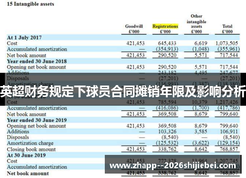 英超财务规定下球员合同摊销年限及影响分析 英超财务规定下球员合同摊销年限及影响分析